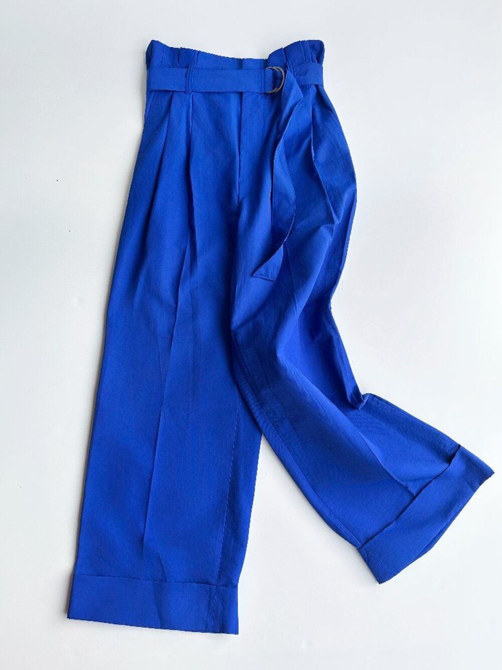 NWT Banana Republic Royal Blue High-Waisted Paperbag Wide-Leg Pants Sz 16